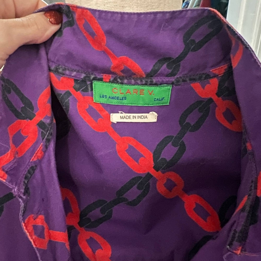Clare V. Charlotte Dress in purple link, size XS - Picture 6 of 6